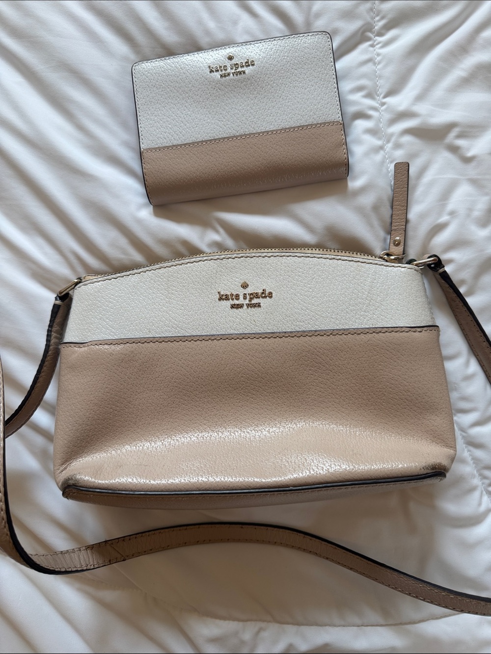 kate spade Two-Tone Cream & Tan Crossbody Bag